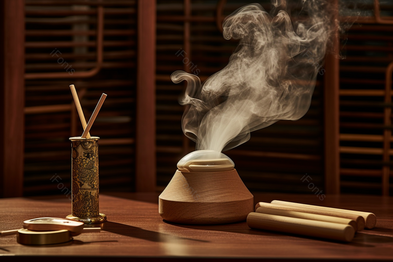 中医药传统养生艾草艾灸烟雾调理桌面静物,高清,摄影图,摄影图片,图片大全,摄影图免费下载
